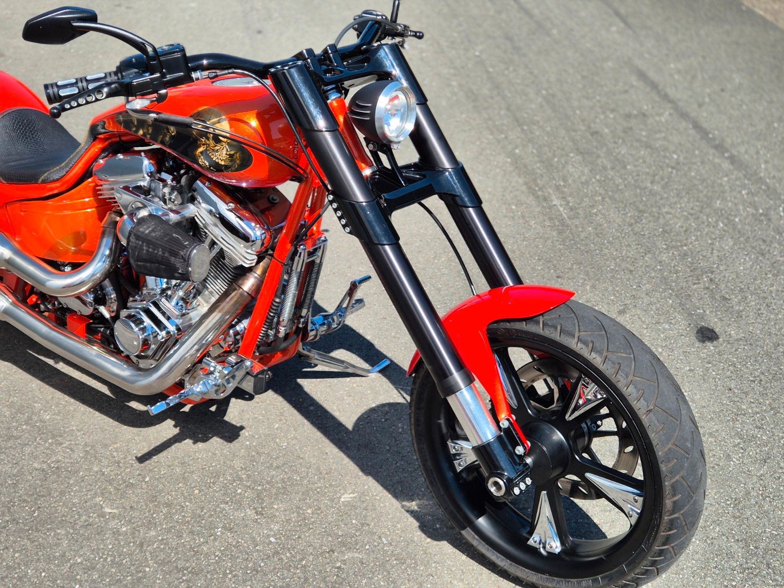 Fahrzeugabbildung Harley-Davidson °° ORANGE SKULL DRAGSTYLE °°