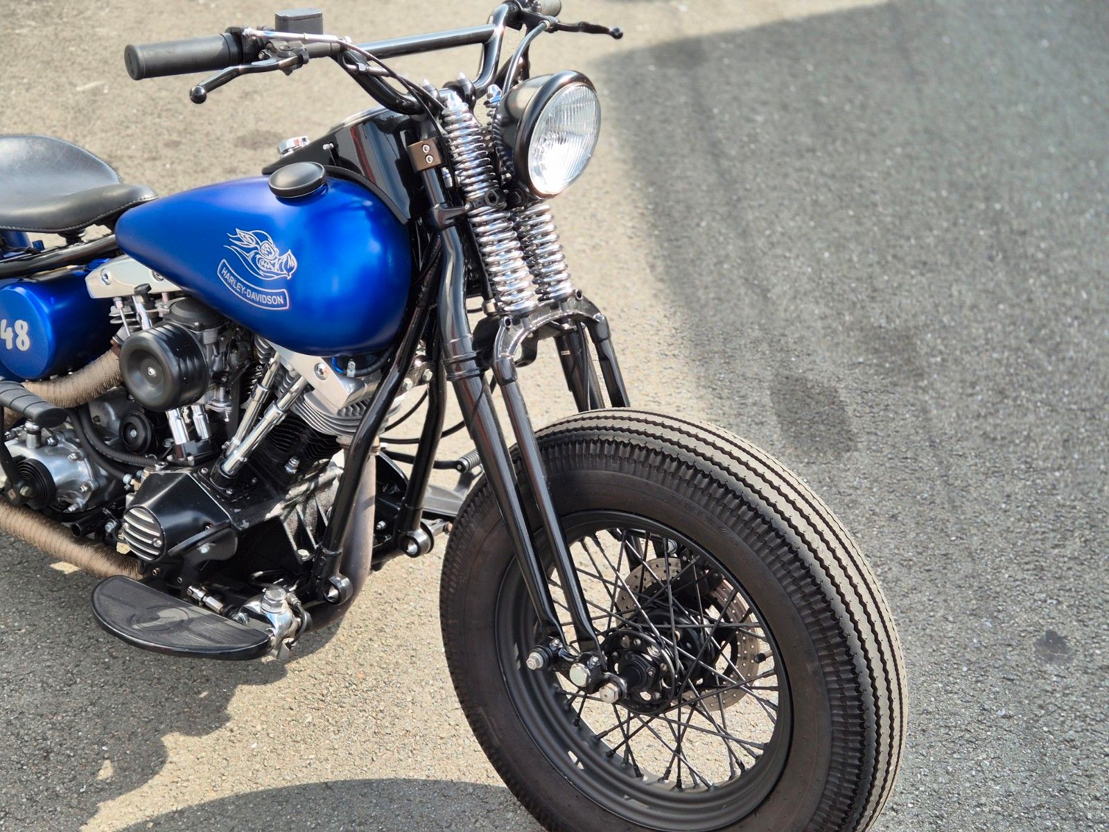 Fahrzeugabbildung Harley-Davidson FL °°SHOVELHEAD-BLUE BOBBER°° -ORIGINAL RAHMEN-