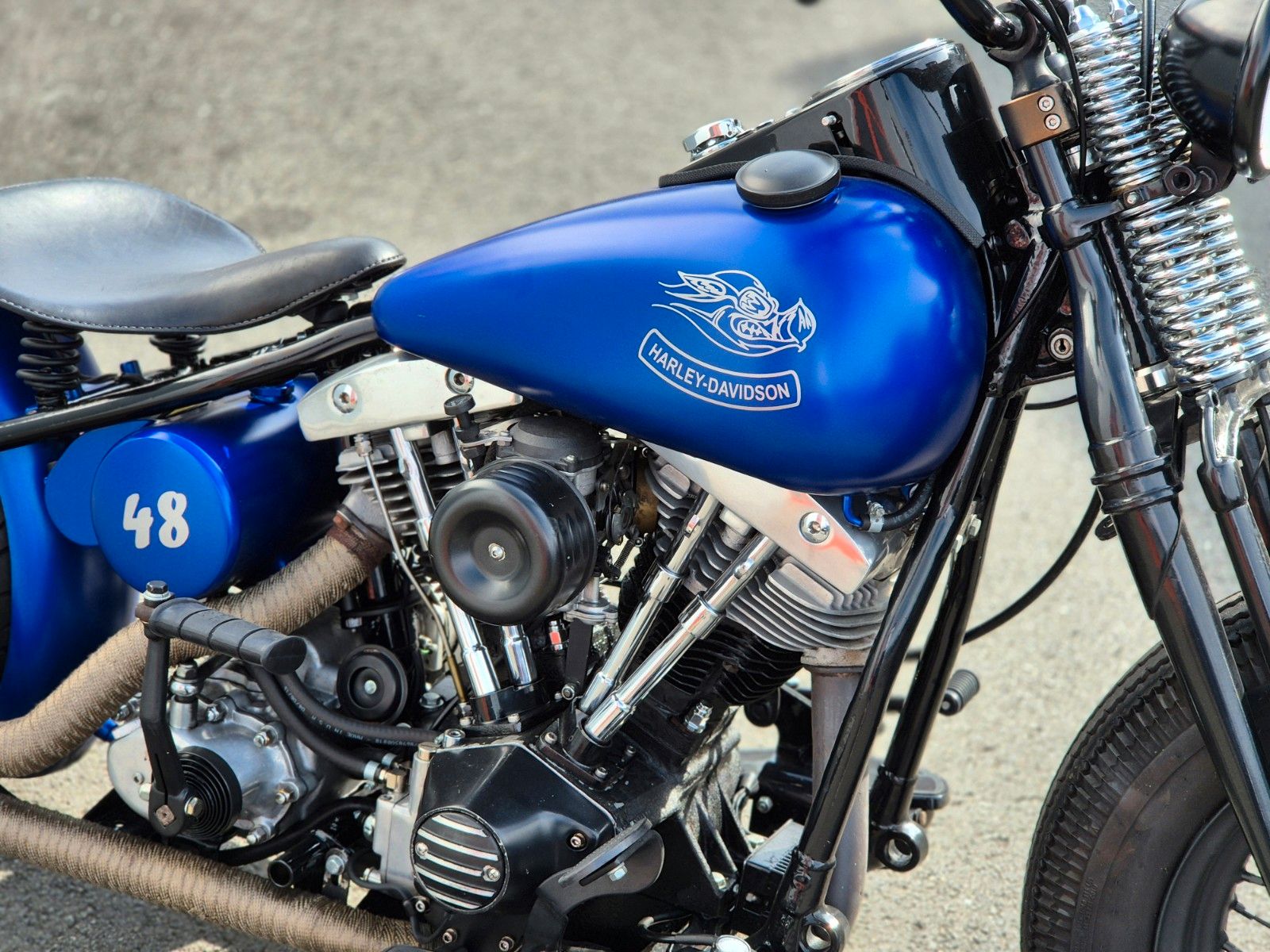 Fahrzeugabbildung Harley-Davidson FL °°SHOVELHEAD-BLUE BOBBER°° -ORIGINAL RAHMEN-