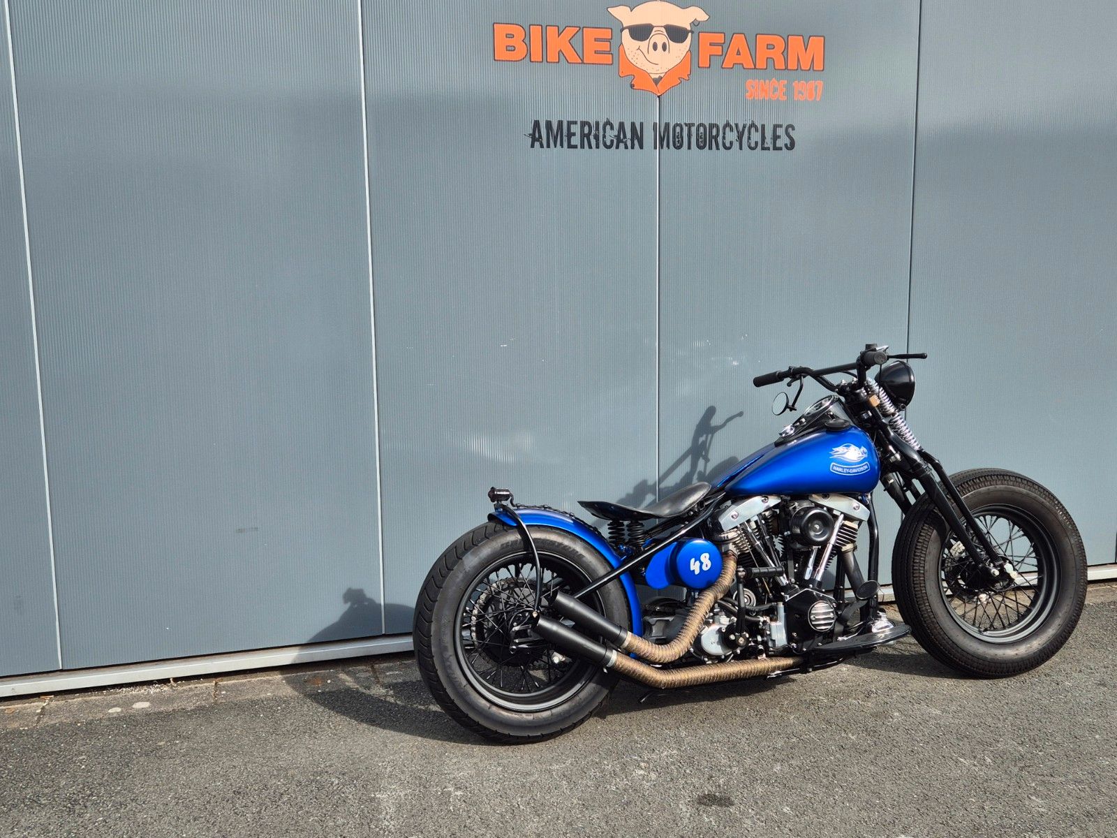 Fahrzeugabbildung Harley-Davidson FL °°SHOVELHEAD-BLUE BOBBER°° -ORIGINAL RAHMEN-