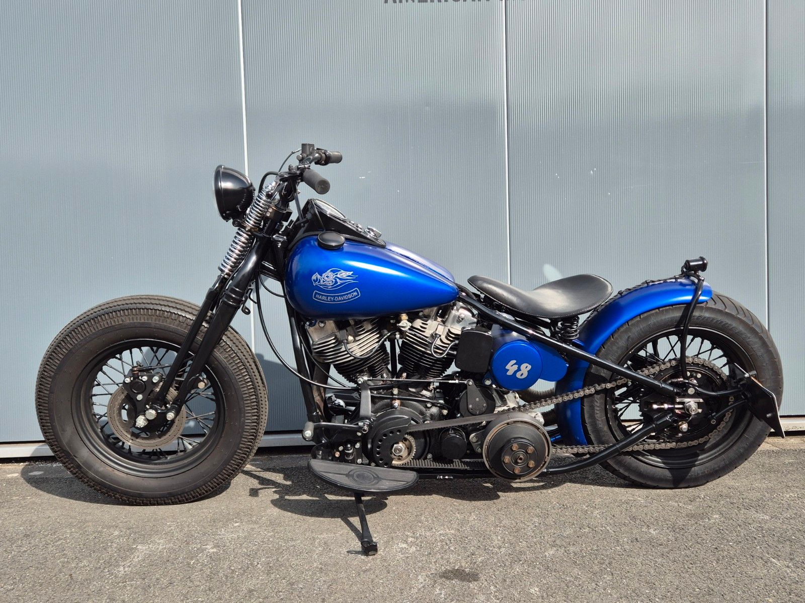 Fahrzeugabbildung Harley-Davidson FL °°SHOVELHEAD-BLUE BOBBER°° -ORIGINAL RAHMEN-